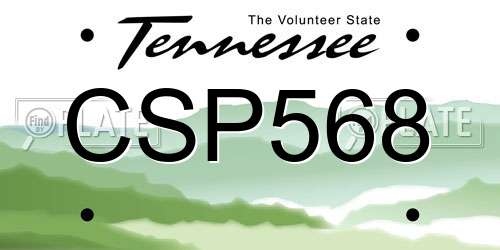 CSP568 Tennessee License Plate