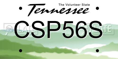 CSP56S Tennessee License Plate
