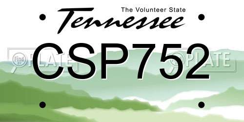 CSP752 Tennessee License Plate