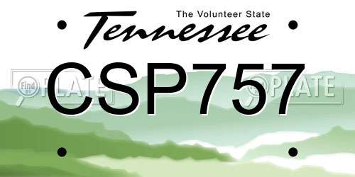 CSP757 Tennessee License Plate