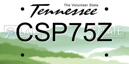 CSP75Z Tennessee License Plate
