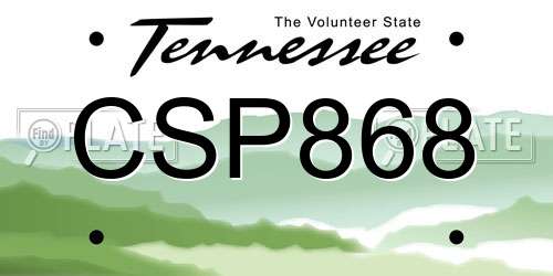 CSP868 Tennessee License Plate