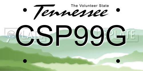 CSP99G Tennessee License Plate