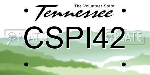 CSPI42 Tennessee License Plate