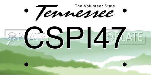 CSPI47 Tennessee License Plate