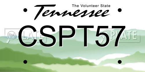 CSPT57 Tennessee License Plate