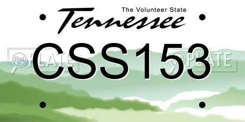 CSS153 Tennessee License Plate