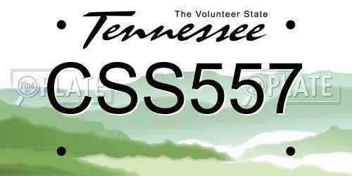 CSS557 Tennessee License Plate
