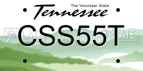 CSS55T Tennessee License Plate