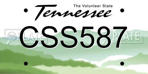 CSS587 Tennessee License Plate