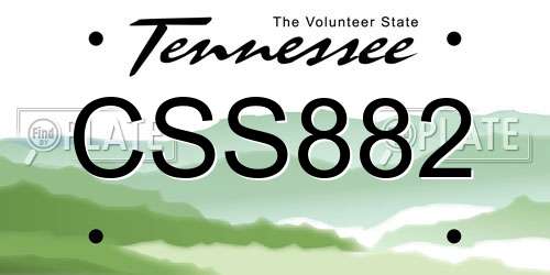 CSS882 Tennessee License Plate