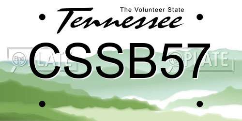 CSSB57 Tennessee License Plate