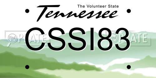 CSSI83 Tennessee License Plate