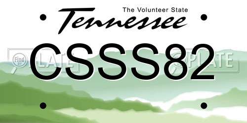 CSSS82 Tennessee License Plate
