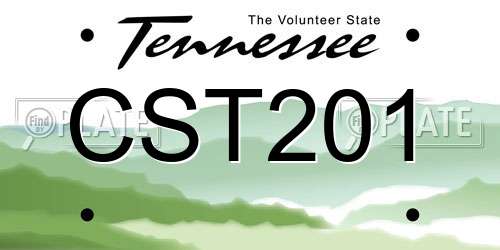 CST201 Tennessee License Plate