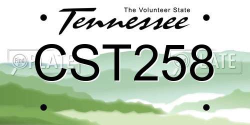 CST258 Tennessee License Plate