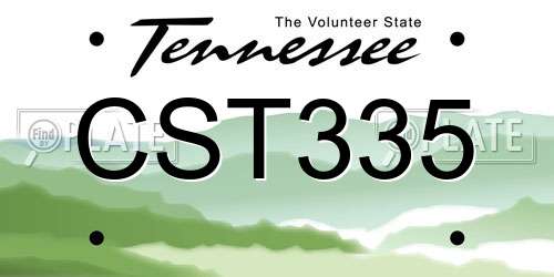CST335 Tennessee License Plate