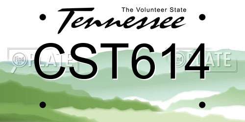 CST614 Tennessee License Plate