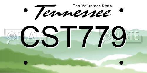 CST779 Tennessee License Plate