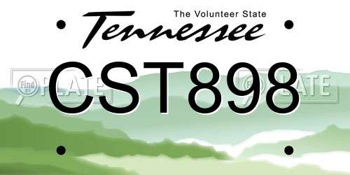 CST898 Tennessee License Plate