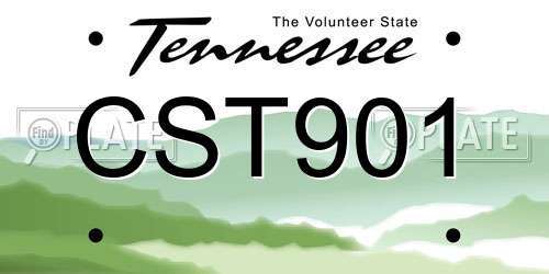 CST901 Tennessee License Plate