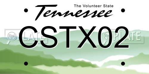 CSTX02 Tennessee License Plate