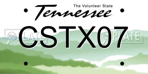 CSTX07 Tennessee License Plate