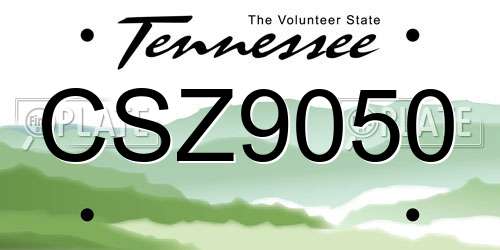 CSZ9050 Tennessee License Plate