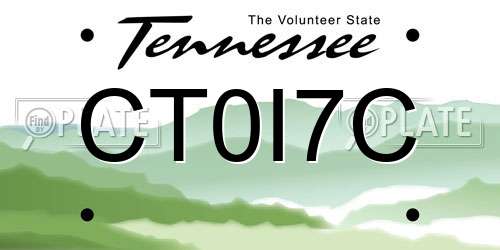 CT0I7C Tennessee License Plate