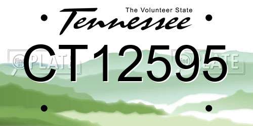 CT12595 Tennessee License Plate
