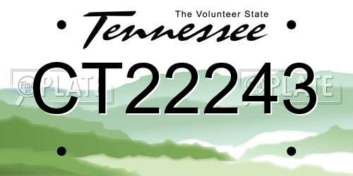 CT22243 Tennessee License Plate