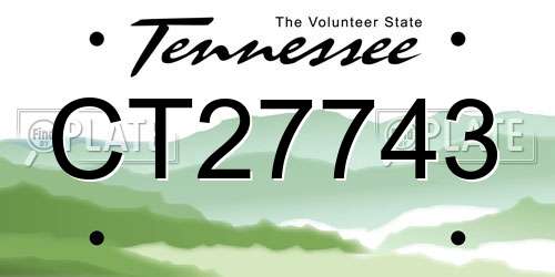 CT27743 Tennessee License Plate
