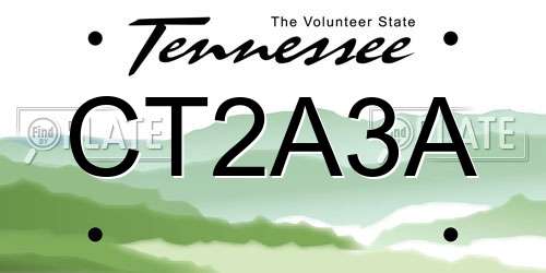 CT2A3A Tennessee License Plate