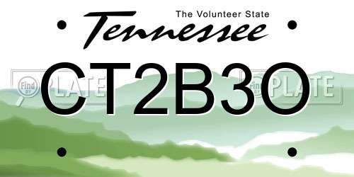 CT2B3O Tennessee License Plate