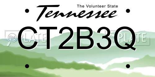 CT2B3Q Tennessee License Plate