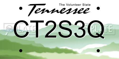 CT2S3Q Tennessee License Plate