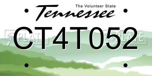 CT4T052 Tennessee License Plate
