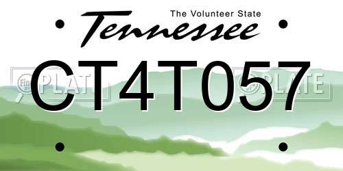 CT4T057 Tennessee License Plate