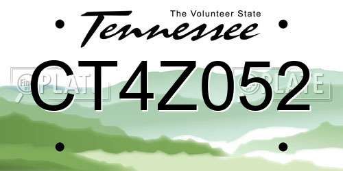 CT4Z052 Tennessee License Plate