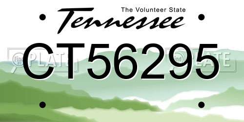 CT56295 Tennessee License Plate