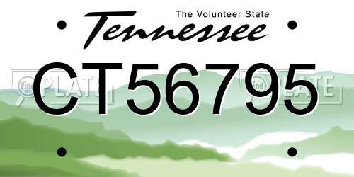 CT56795 Tennessee License Plate