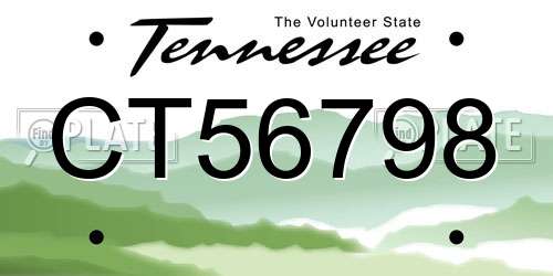 CT56798 Tennessee License Plate