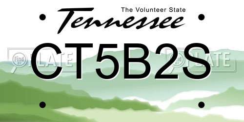 CT5B2S Tennessee License Plate