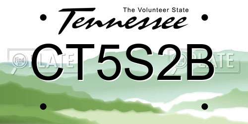 CT5S2B Tennessee License Plate