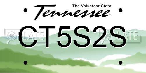 CT5S2S Tennessee License Plate