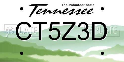 CT5Z3D Tennessee License Plate