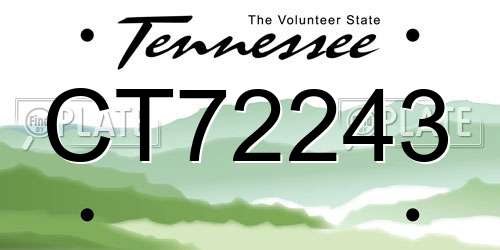 CT72243 Tennessee License Plate