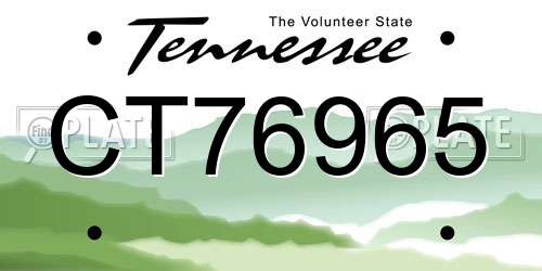 CT76965 Tennessee License Plate