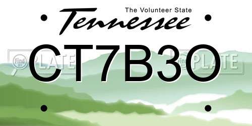 CT7B3O Tennessee License Plate