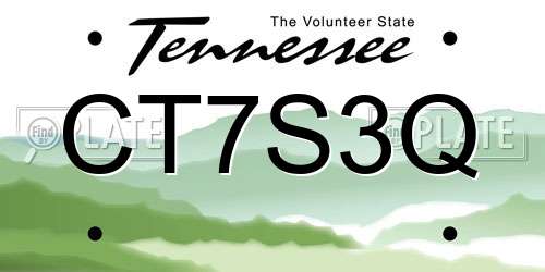 CT7S3Q Tennessee License Plate